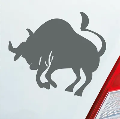 Produktbild von Auto Aufkleber Sternzeichen Stier Bulle Bull PKW Car KFZ Roller 10x9 cm Grau Sticker Heckscheibenaufkleber