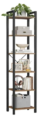 Immagine prodotto di Libreria nera/marrone – Scaffale portaoggetti in legno – Robusto – 30 x 40 x 187,5 cm
