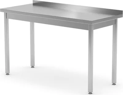 Produktbild von Wandmontierter Stahl-Arbeitstisch mit Kante 100x70x85 cm - Hendi 812679