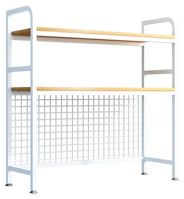 Image de Bibliothèque de bureau à deux niveaux avec étagères réglables