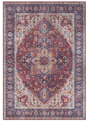 Orientteppich, floral, Kurzflor, Pflaumenrot, 160 cm