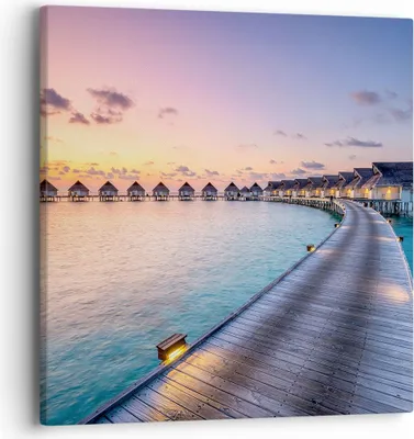 Produktbild von Bild auf Leinwand - Leinwandbild - Malediven Meer - 40x40cm - Wand Bild - Wanddeko - Wandbilder - Leinwanddruck - Bilder - Kunstdruck - Wanddekoration - Leinwand bilder - Wandkunst - AC40x40-4082