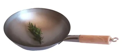 Produktbild von Wok Pfanne 33 cm Ø runder Boden zum Aufhängen mit Holzgriff und Öse, AAF Nommel®