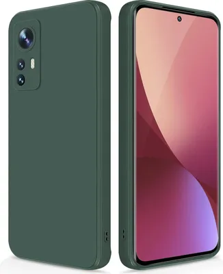 Produktbild von Silikon Hülle für Xiaomi 12 Flüssigsilikon Dünn Gel Gummi Matt Kratzfeste Schutzhülle Nachtgrün