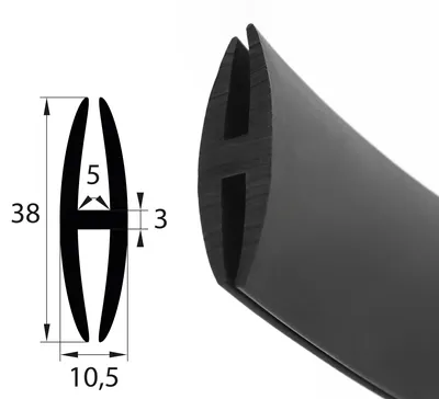 Produktbild von H1 - H-Profil EPDM schwarz Vollgummi H-Profil Dichtung Gummiprofil Dichtungsprofile H-Form H-förmig