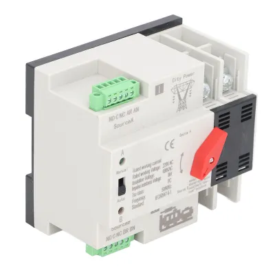 Obrázok produktu pre Dvojitý výkonový automatický spínač 2P Millisecond Fast Switching Timing Controller AC220V Rail Type ATS Sieť na motor 100A