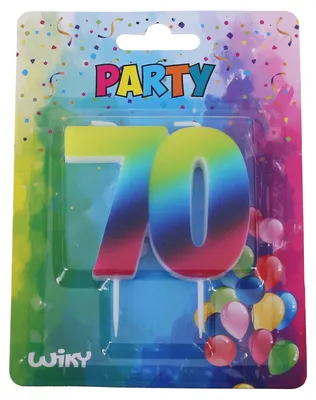 Produktbild von Partykerze Zahl 70 Regenbogen