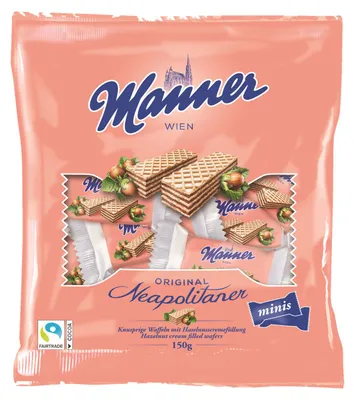 Obrázek produktu pro Manner Original Neapolitan Mini křupavé oplatky s náplní 150g