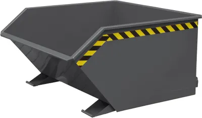 Produktbild von Kippbehälter in niedriger Bauhöhe, 1000 kg, LxBxH 1410x1280x680 mm, 750 Liter, anthrazitgrau
