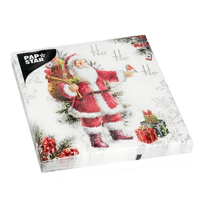 Produktbild von 20 Servietten HoHoHo - Prächtiger Weihnachtsmann 33x33cm
