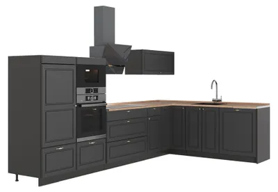 Obrázok produktu pre Rohová kuchyňa Vicco Fame-Line Antracitovo-zlatý vidiecky dom/antracitová 347 x 207 cm, AP Oak, Model 63554