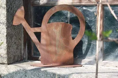 Produktbild von Rostikal Edelrost Gartendeko Vintage 34 cm Gießkanne zum Bepflanzen Rost Deko für Garten