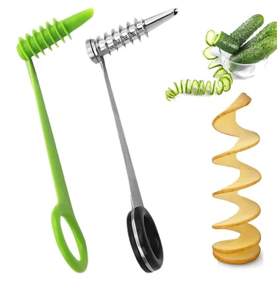 Produktbild von Kartoffel-Spiralschneider - 2 Stück Set für kreative Spiralen aus Kartoffeln, Obst, Karotten und Gurken