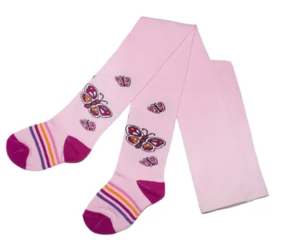 Produktbild von Kinder Strumpfhosen aus Baumwolle Schmetterling Dunkelrosa Art Modern Größe 98-104