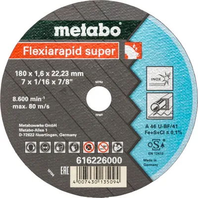 Obrázek produktu pro Metabo Flexiarapid super 180x1,6 x22,23 Inox