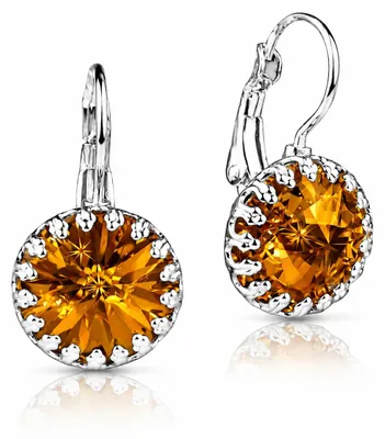 Produktbild von LUISIA® Kronen Ohrringe "Vivana" mit Kristallen von Swarovski® | Light Topaz