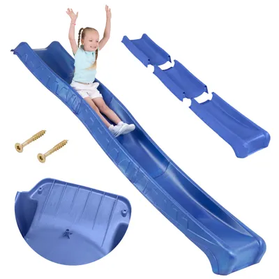 Produktbild von Gartenrutsche für Kinder, 3 m lang, klappbar, robust, für 150 cm Podest, modular Blau