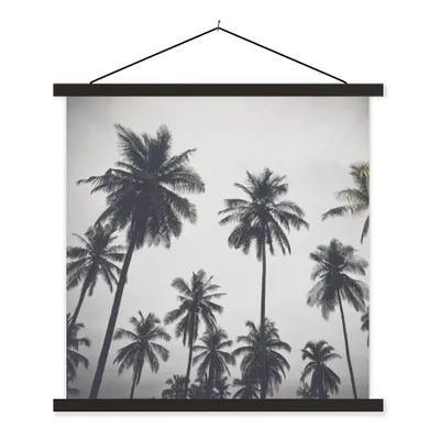 Produktbild von MuchoWow® Textilposter Palme - Tropisch - Natur 60x60 cm mit schwarzem Rahmen - Posteraufhänger