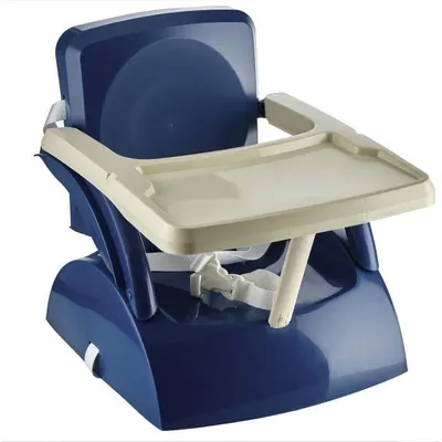 Image de Rehausseur de Chaise Enfant Thermobaby YEEHOP, 2 en 1, Harnais 3 Points, Tablette Amovible, Bleu Océan