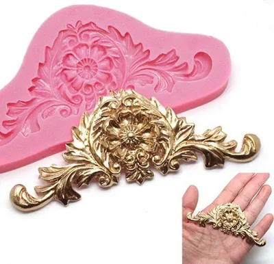 Produktbild von 3D Barock Crown Sugar Fondant Schokoladen-Silikon-Kuchen-Form-Werkzeuge verziert Küchen-Backen-Gebäck-Dekor