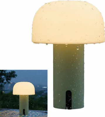 Produktbild von LED Pilz Tischlampe mit Touch-Schalter, 3 Farbmodi, USB Aufladbar, IP44, Deko Nachtlicht