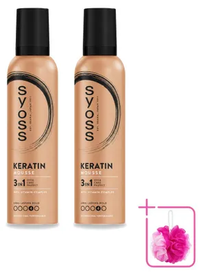 Obrázek produktu pro 2 kusy pěny na vlasy Syoss Keratin – 250 ml – výhodná balení