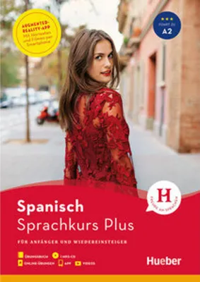 Obrázek produktu pro Hueber Sprachkurs Plus Spanisch / Buch mit MP3-CD, Online-Übungen, App und Videos