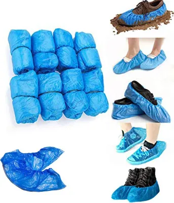 Produktbild von 100 Stücke Einweg Schuhüberzieher Einwegschuhe Überzieher Überschuhe Blau