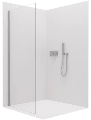 Zdjęcie produktu dla szkło ceramiczneO – Ścianka boczna Lantono L/P – 8 mm – chrom, szkło przezroczyste – 70 x 195 cm