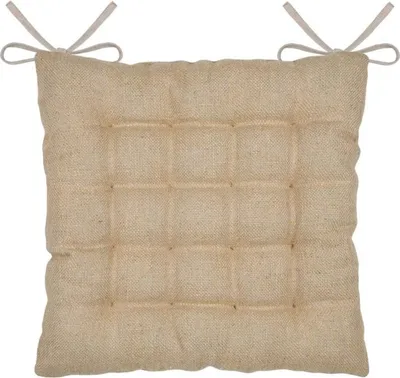 Produktbild von STOF | Stuhlkissen - Sitzkissen - 38 x 38 cm - beige - Dekokissen - einfarbig - 1 Stück - mit Juteanteil