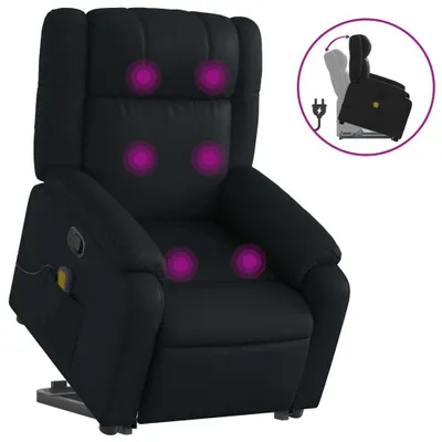 Produktbild von Massagesessel mit Aufstehhilfe Schwarz Kunstleder
