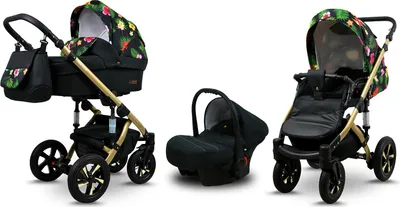 Obrázok produktu pre BabyLux® Sky Lark | Detský kočík 3v1 Set | Kombinovaný kočík Paradise Flowers | Set kočíkov