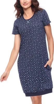 Image de Chemise de nuit pour femme Merry Style MS10-184 (étoiles bleu marine, taille S)