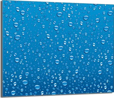 Produktbild von Herdabdeckplatte 60x52 Glaskeramikkochfeld Abdeckung Spritzschutz Glasplatte Deko Schneidebrett, Blau Tropfen