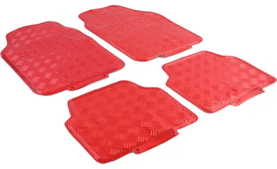 Produktbild von Fußmatten rot vorne hinten Riffelblech Optik für viele Fahrzeuge Universal Gummi