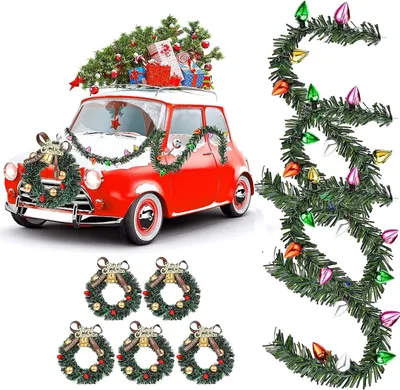 Zdjęcie produktu dla Wieniec adwentowy mini, zestaw 8 sztuk, miniaturowy wieniec świąteczny, mini girlanda świąteczna, 30 cm, dekoracja świąteczna, ozdoba do domku dla lalek