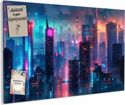 Produktbild von Magnettafel 60x40cm magnetisch & beschreibbar Metall-Board - Zukunftsstadt