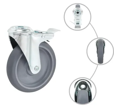 Produktbild von vidaXL Lenkrollen mit Bolzenloch und Doppelbremsen 4 Stk. 125 mm