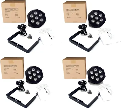 Produktbild von LED Bühnenbeleuchtung, 4 Stück SlimPar, RGBWA UV, DMX-Steuerung, 7LED-RGBW-4Stück, EU-Stecker