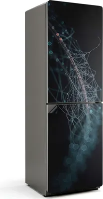 Produktbild von Abstrakte Linien und Blasen – Magnetische Kühlschrank Abdeckung – Dekorfolie magnetisch Küche – Kühlschrank Magnet Deko – selbstklebende Magnettafel – Magnetfolie für Kühlschranktür – 60x180 cm