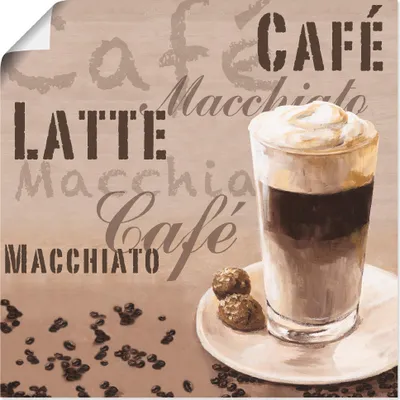 Produktbild von ARTland Poster Kaffee - Latte Macchiato Größe: 100x100 cm