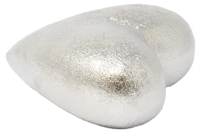 Produktbild von Keramik Deko Herz Silber 13 x 13 x 6 cm - Glänzende Oberfläche
