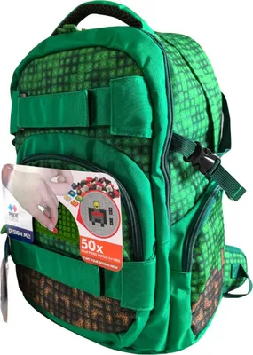 Produktbild von PIXIE CREW Studentenrucksack, grün, Mine&Craft 100 Pixel