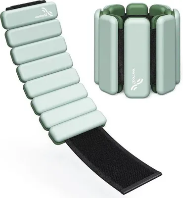 Image de Ensemble de poids pour poignets, comprenant 2 poids (0,5 kg et 1 kg) – pour femmes et hommes, idéal pour le yoga et l'aérobic