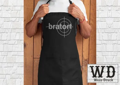 Produktbild von Kochschürze Grillschürze Bratort Schwarz Silber