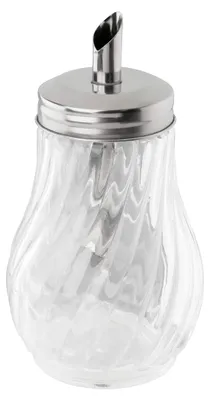 Zuckerstreuer 280 ml Edelstahl/Glas silber 13x8,5 cm
