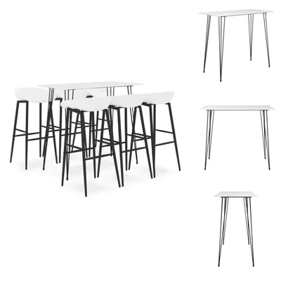 Imagen del producto de vidaXL Juego de 7 piezas para bar, color blanco - Conjuntos de comedor