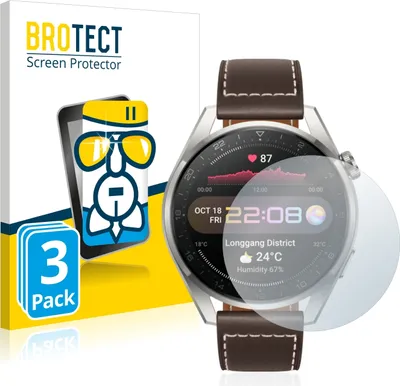 Produktbild von 3x BROTECT Schutzglas für Huawei Watch 3 Pro Schutzfolie Panzer Folie Glas Display Schutz klar