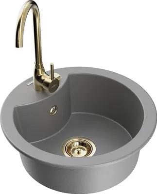 Image de Evier en granit Diego avec mitigeur Telma, gris (6512-71-670200-50)