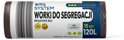 Produktbild von Müllsäcke zur Mülltrennung 120L 15 Stück 40 um braun WRS System
